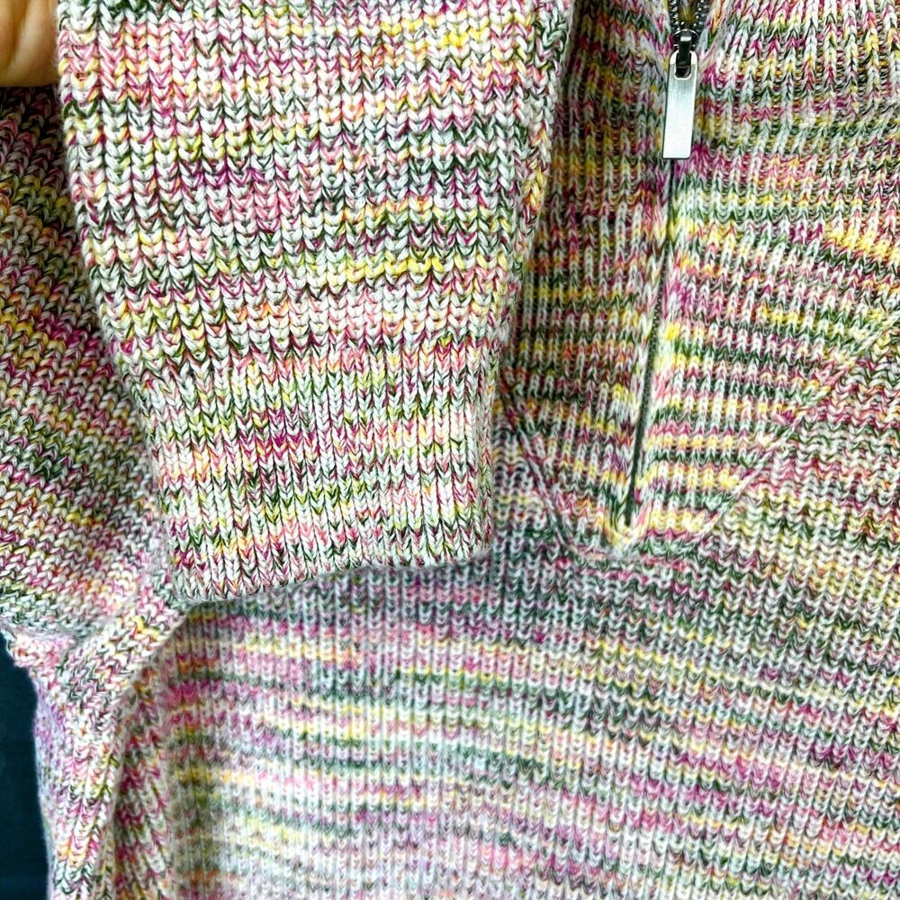 Lands End womens XL Drifter sweater quarter zip cotton pink - Picture 6 of 9